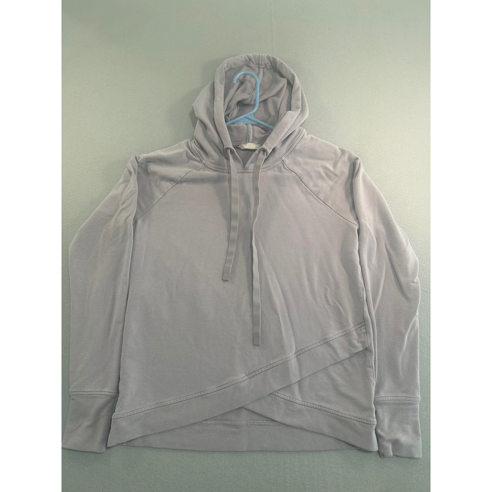 Athleta Hoodie Women M Lavender Pinnacle Cross Sweatshirt Tencel Pullover